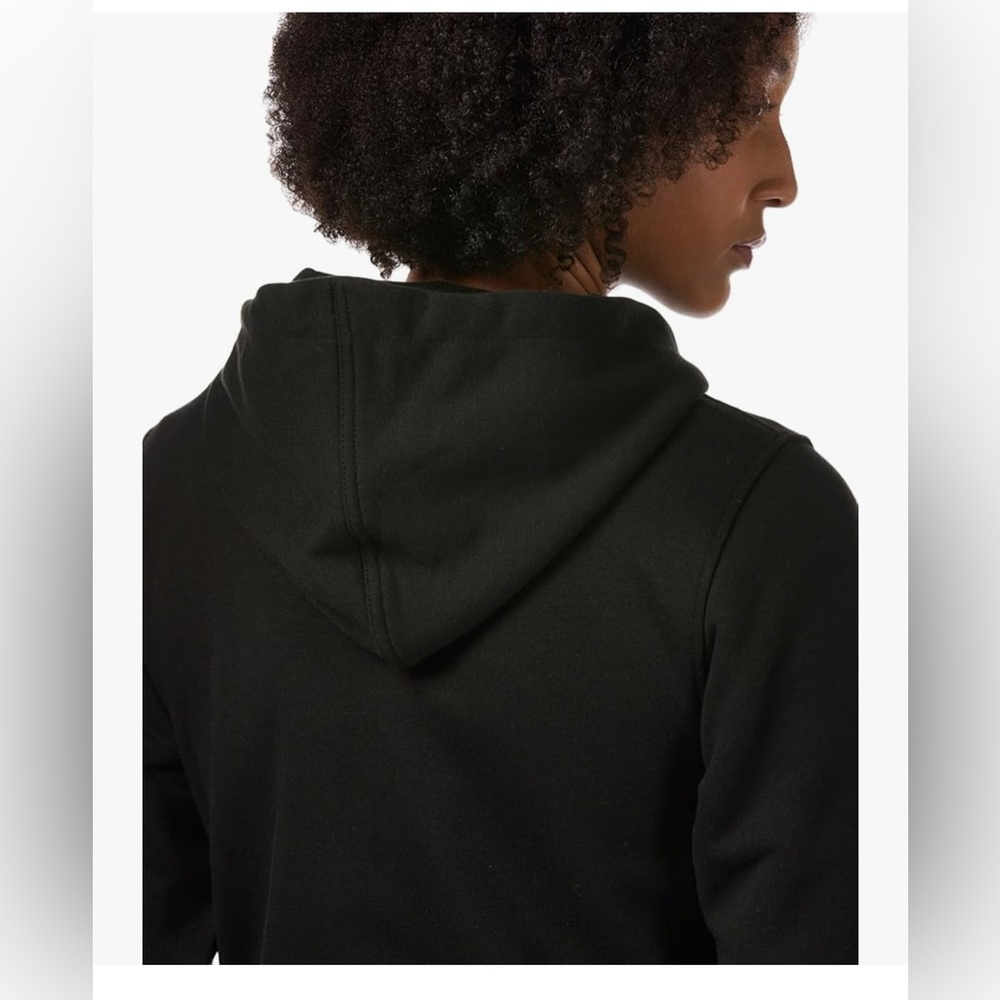 Calvin Klein Black Zip-Up Hoodie with White Trim women large pockets - Picture 3 of 10